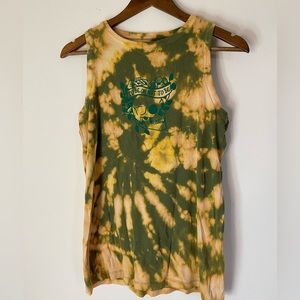 Grunge Skeleton Tie Dye Tank Top
